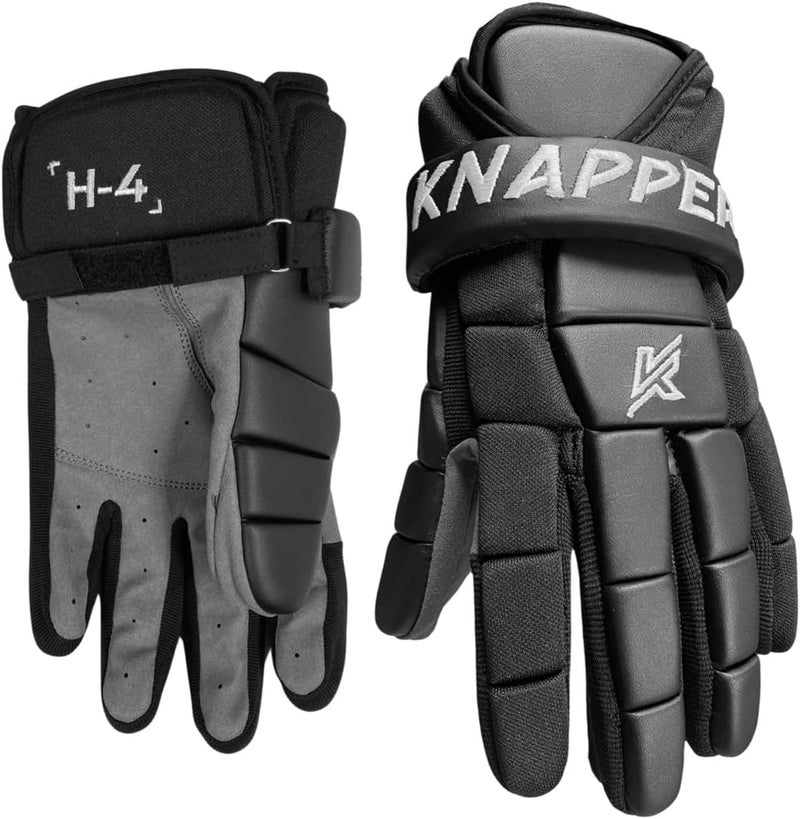 H-4 Ball Hockey Gloves – Pro-Level Fit and Protection for Fast-Paced Play, Breathable Lightweight Design with Enhanced Grip, Ideal for Training and Competitive Games - Black Out